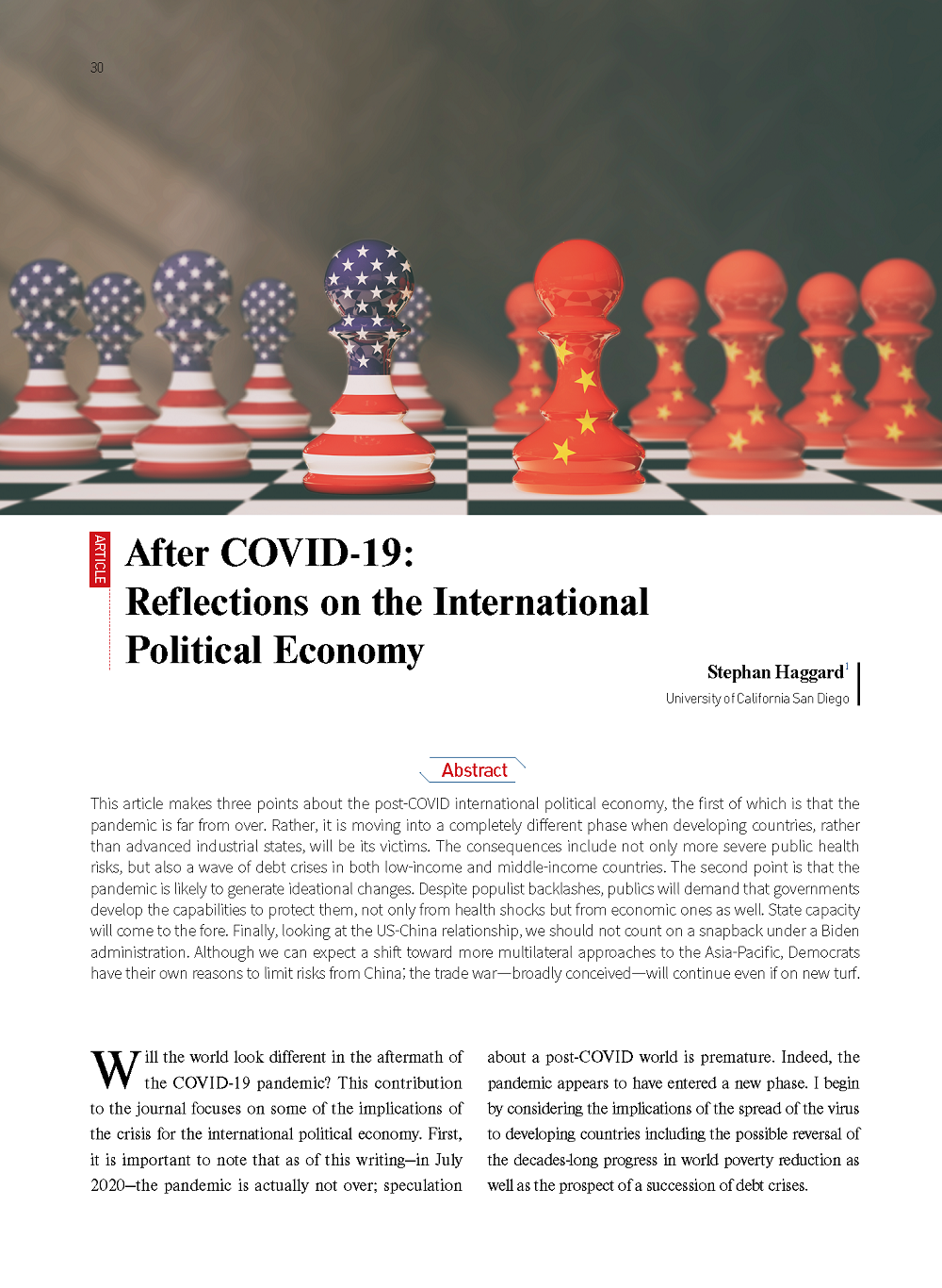 After COVID-19: Reflections on the International Political Economy